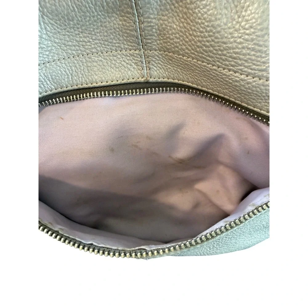 Coach Thompson‎ Hobo Metallic Champagne Pebbled Leather Shoulder Bag F13064